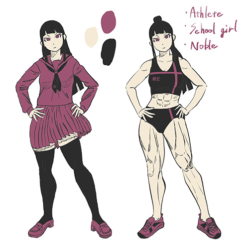 女子高生スプリンターの絵